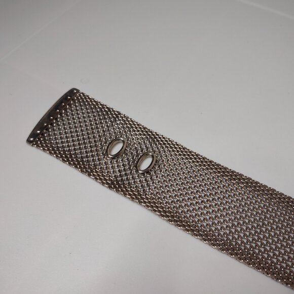 Cute Silver Tone Metal Mesh Belt Bracelet - Picture 8 of 10
